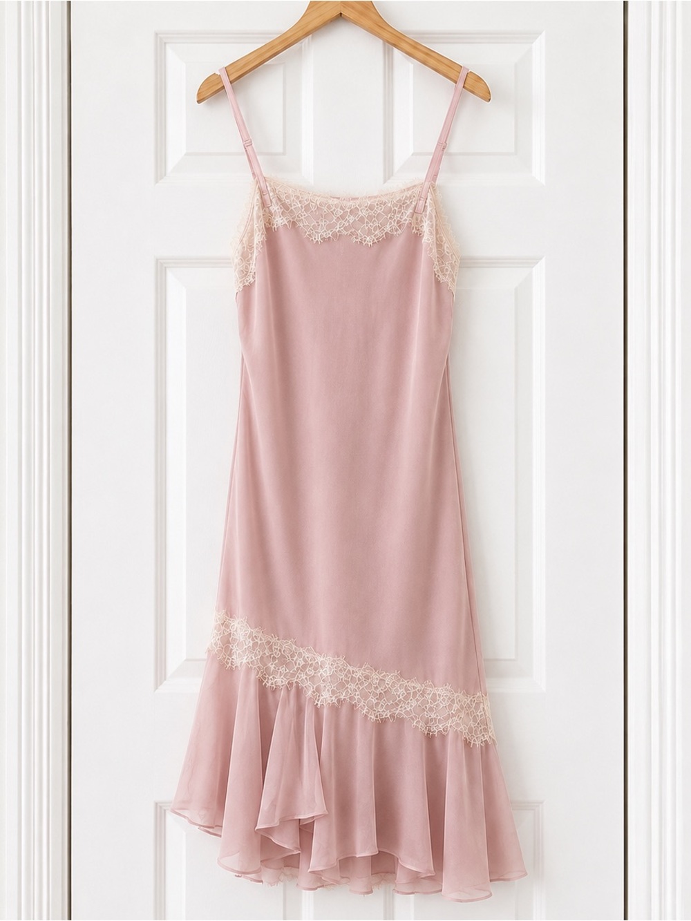 Tiger Mist Loria Pink Lace Maxi Slip Dress Romantic Fairycore Size M NWT